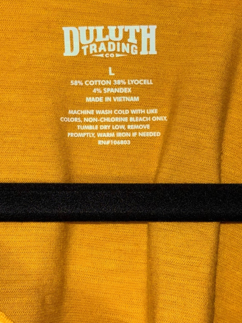 Duluth Trading Co. Mustard Yellow V-Neck Pocket Tee Shirt Woman's Size Large - Picture 3 of 13